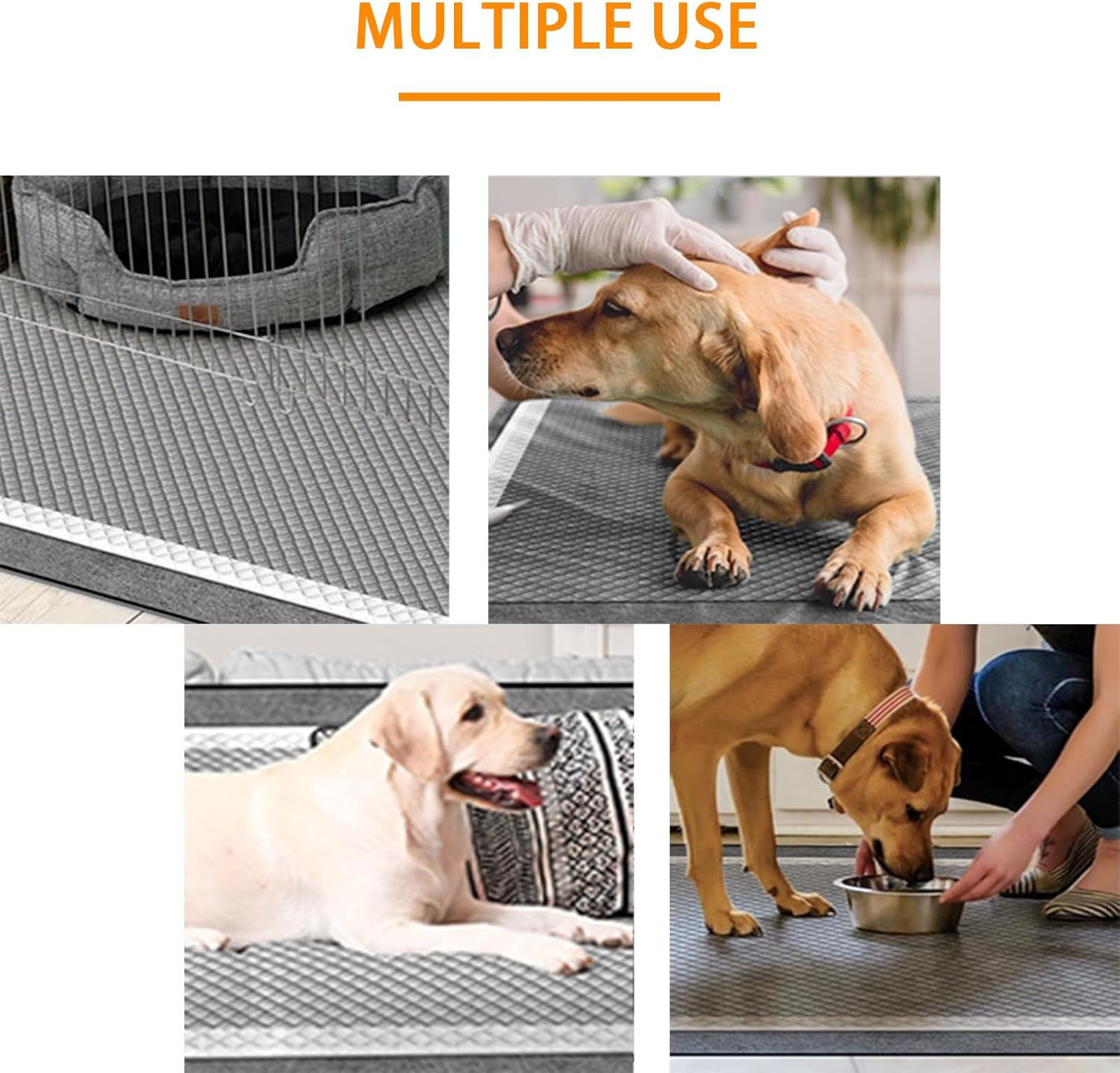 Dog Pee Pads 50 Count, 28'' x 34'' Charcoal Odor-Control Puppy Pads with Leak-Proof Quick-Dry Design, Pet Training Pads for Potty Training Strong Absorbency