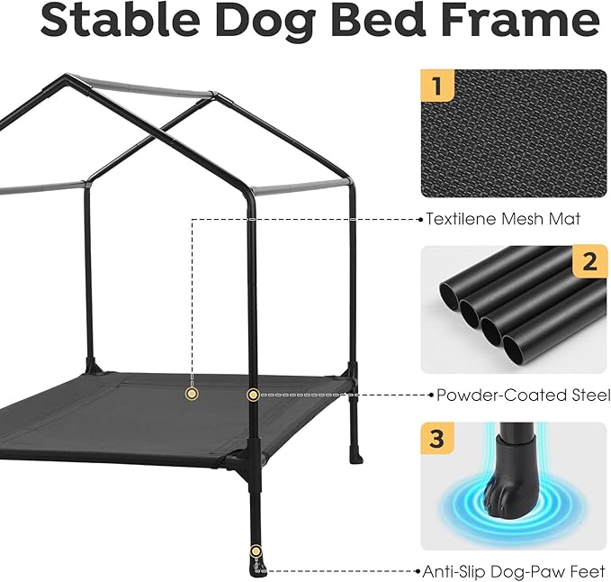 Veehoo 41" Dog House, 2-in-1 Large Dog House Outdoor Indoor Weatherproof - Image 4