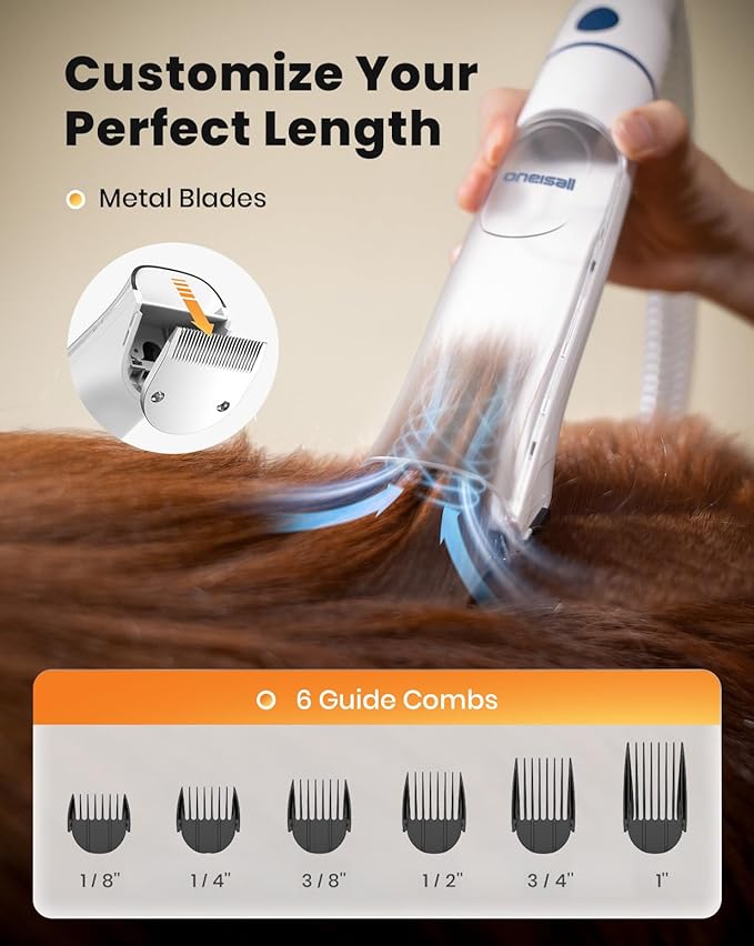 oneisall Dog Vacuum & Dryer for Shedding Grooming, 8 in 1 Dog Grooming Kit - Image 4