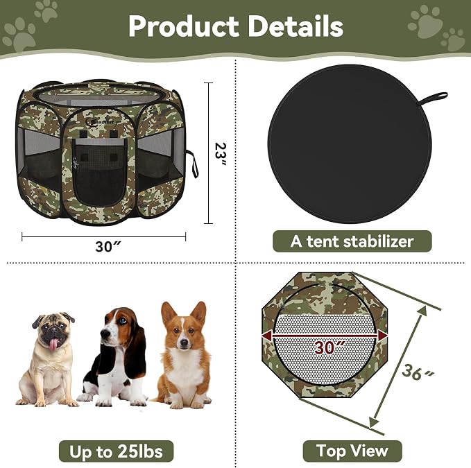 Siedihit Dog Cat Playpen, Medium Puppy Pet Playpen, Dog Crate Tent Cage - Image 3