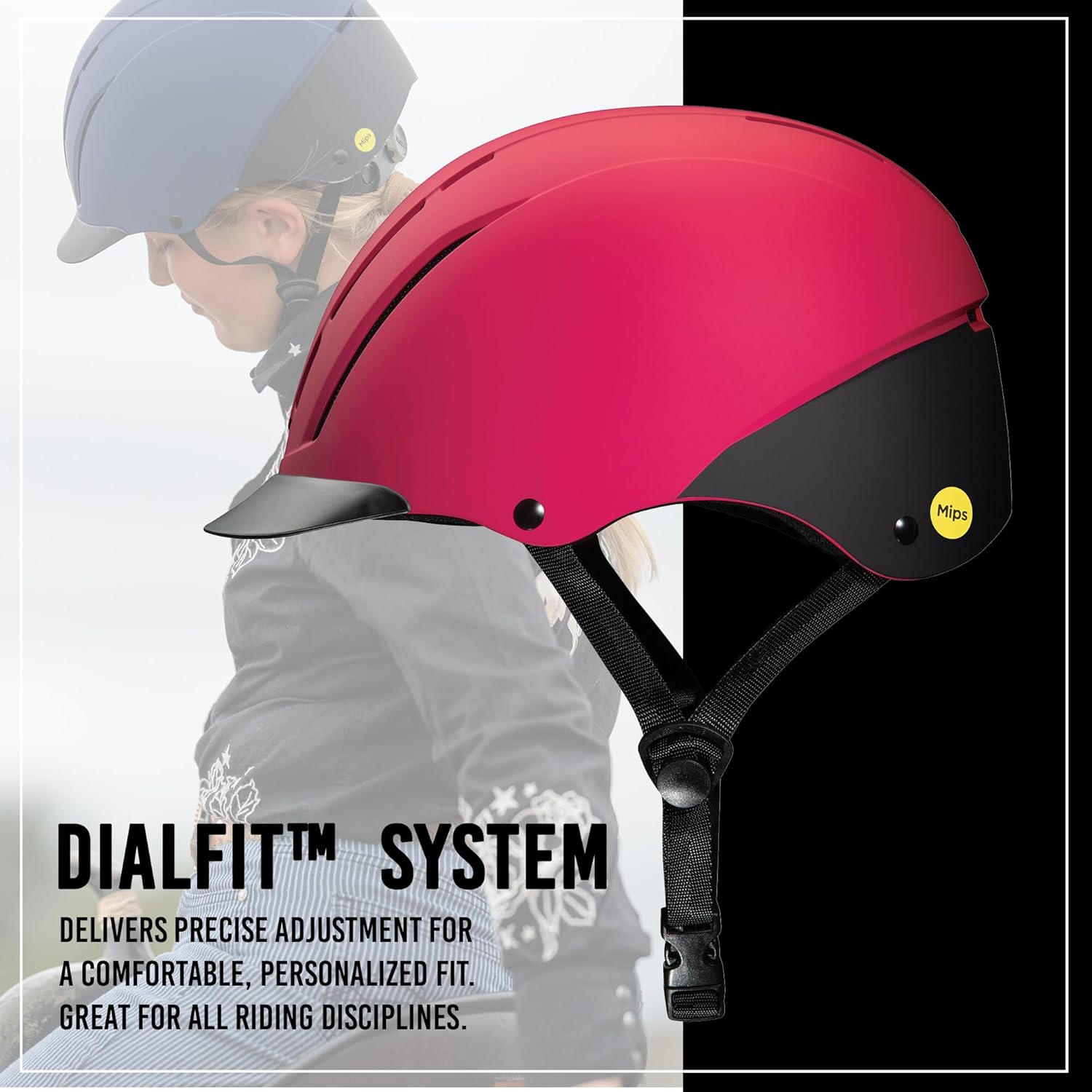 Troxel Spirit MIPS Technology Full Coverage Horse Riding Helmet, Horseback Riding Gear for Equestrians, Large (7-3/8-7-3/4), Pink Duratec
