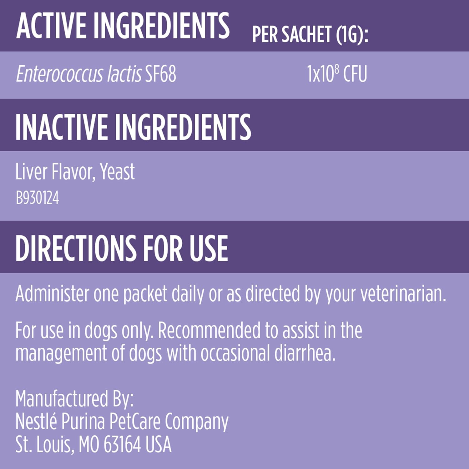 Purina Pro Plan Veterinary Supplements FortiFlora Dog Probiotic Supplement, Canine Nutritional Supplement - 30 ct. Box