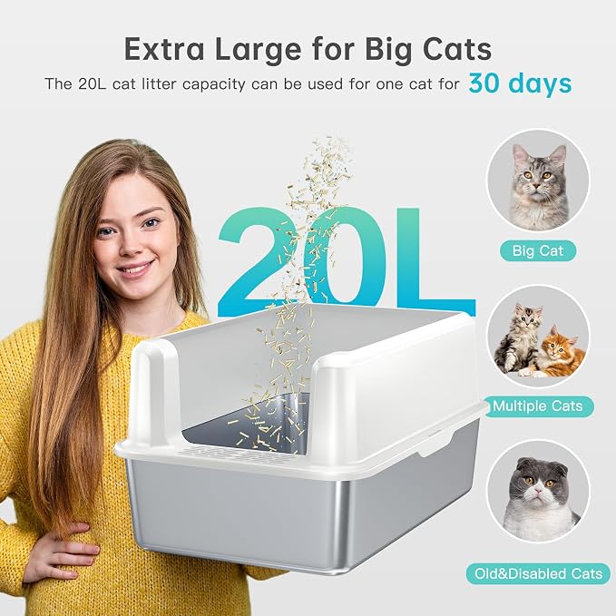 WoofiGo Stainless Steel Cat Litter Box - Image 3