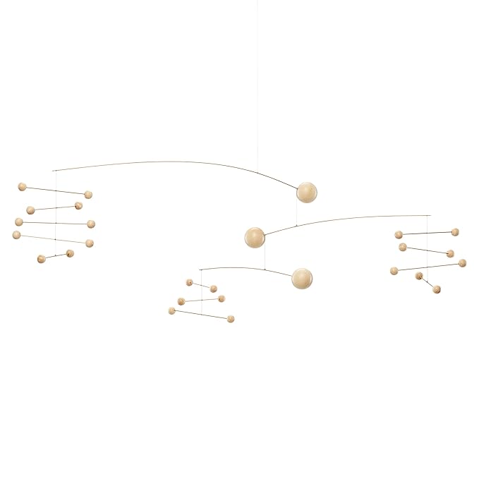 Symphony in 3 Movements Hanging Mobile, Natural Cream Color - Large Size - Steel - Handmade in Denmark by Flensted