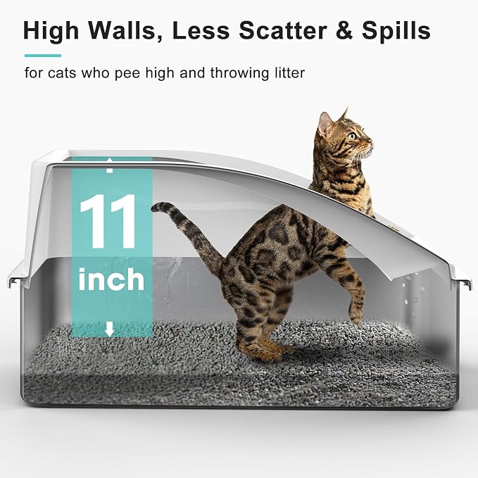 Stainless Steel Litter Box | XL Enclosed Cat Litter Boxes - Image 4