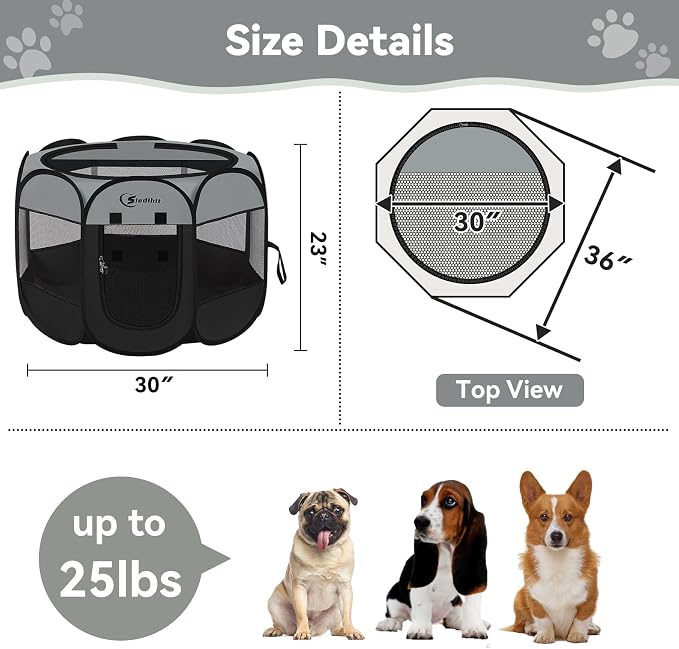 Siedihit Dog Cat Playpen, Puppy Pet Playpen Indoor - Image 3