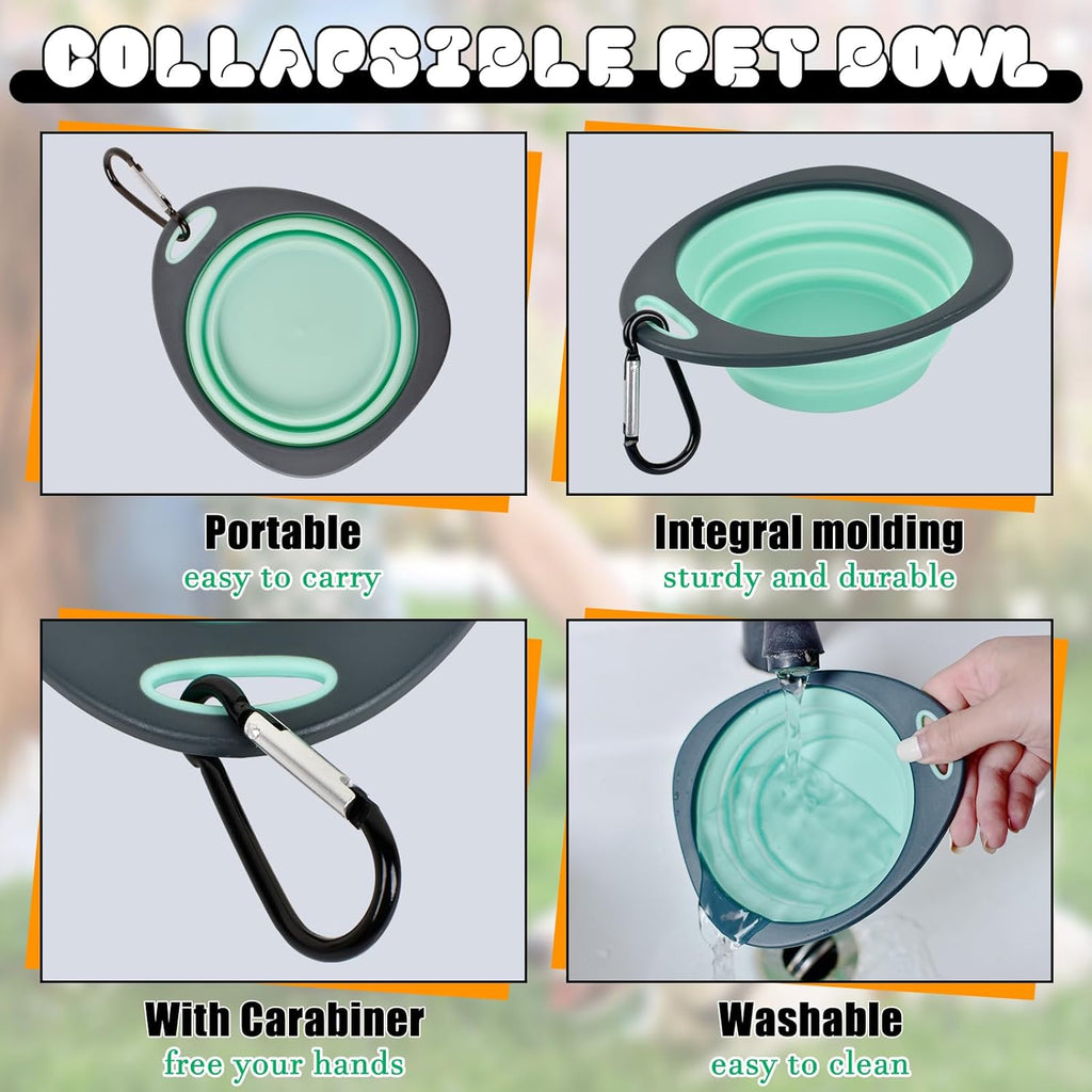 CONLI Dog Treat Pouch Set Portable Dog Training Treat Pouch with Folding Bowl and Training Clicker, Auto Closing Pet Snack Reward Pocket Treat Pouches for Pet Training Walking