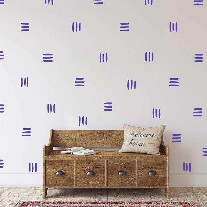 120pcs Modern Line Wall Stickers Boho Nursery Kids Living Room Scandinavian Home Décor Self-Adhesive Murals Vinyo DIY Gift YT5037 (Purple)