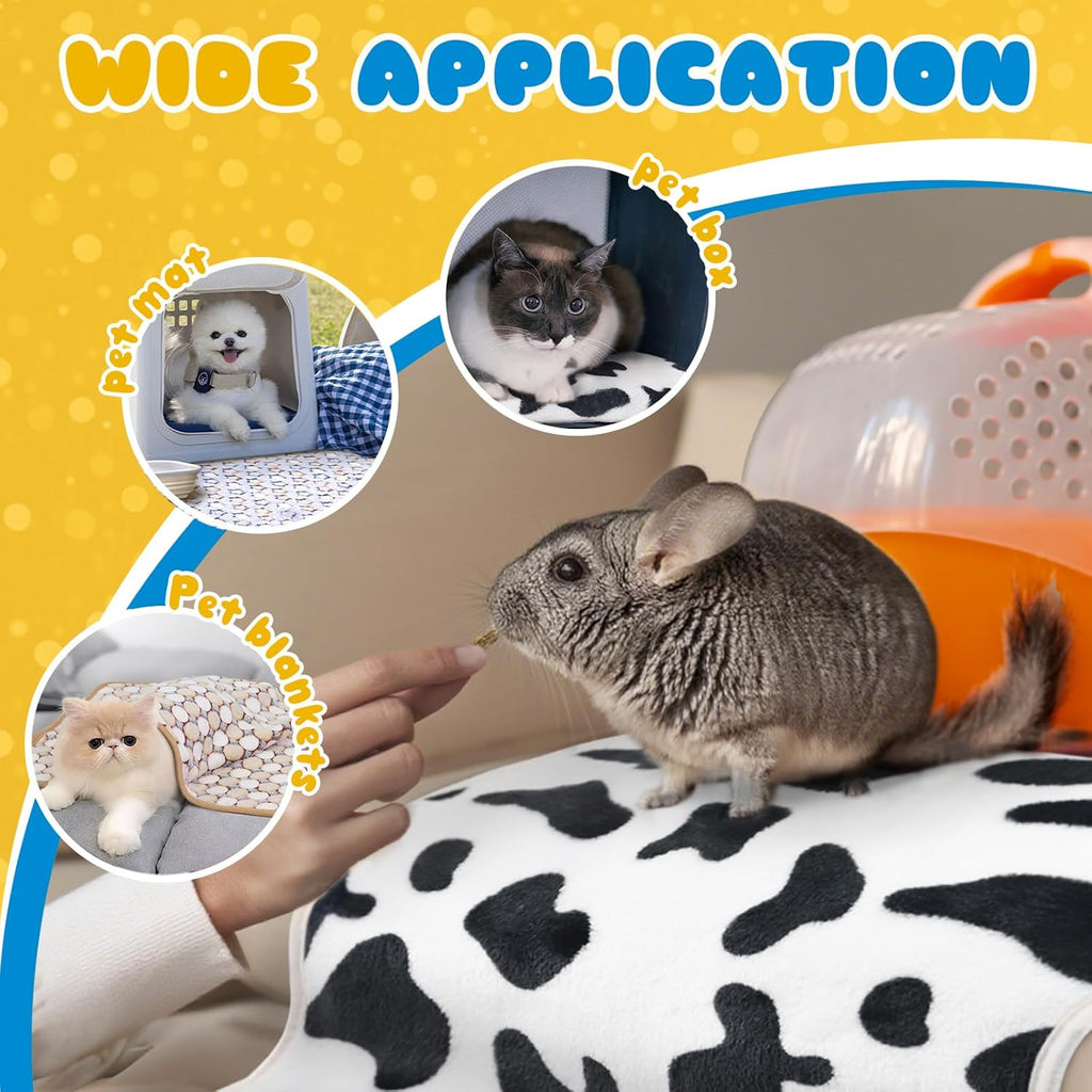 6 Pcs Guinea Pig Bedding Cage Liners Small Animal Flannel Blankets Sleep Mat Absorbent Reusable Pet Pee Bedding Pad Cover for Hamster Ferret Chinchilla Rabbit Hedgehog (16 x 24 Inch, Multi)