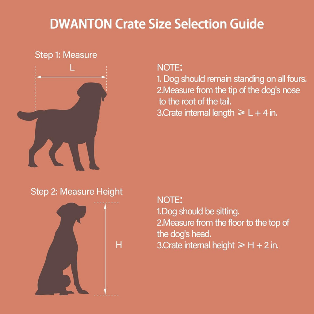 DWANTON Dog Crate Furniture with Cushion, Wooden Kennel Table with Double Doors, Indoor Dog House, Extra Large Size, 43.3" L, Rustic Brown