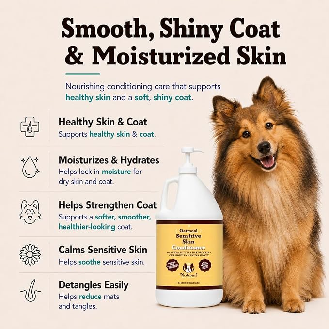Natural Dog Company Sensitive Skin Dog Conditioner – Oatmeal Moisturizing - Image 2
