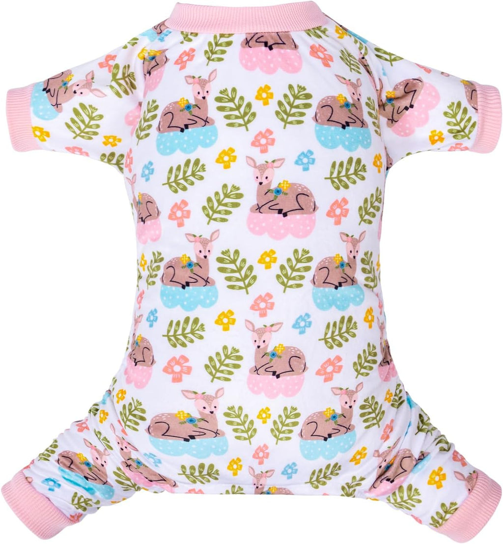 CuteBone Small Dogs Outfit Soft Puppy Onesies Pjs Dog Pajamas Pet Coat Cat Apparel Comfy Doggie Jumpsuit Bodysuit for All Seasons P286M