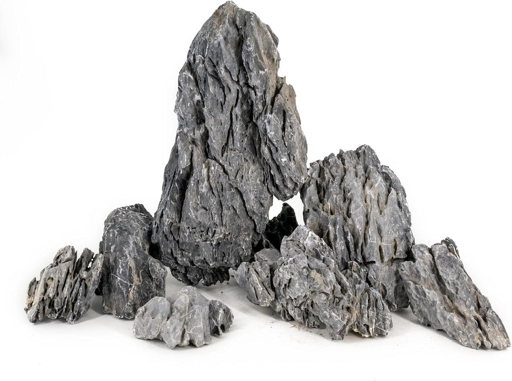 Dragon Stone Aquarium Rock Seiryu Stone for Aquariums, Fish Tanks, Bonsai, Terrariums, Wargaming Dioramas, Indoor or Outdoor Gardens-40Lb(2-10 Inch)
