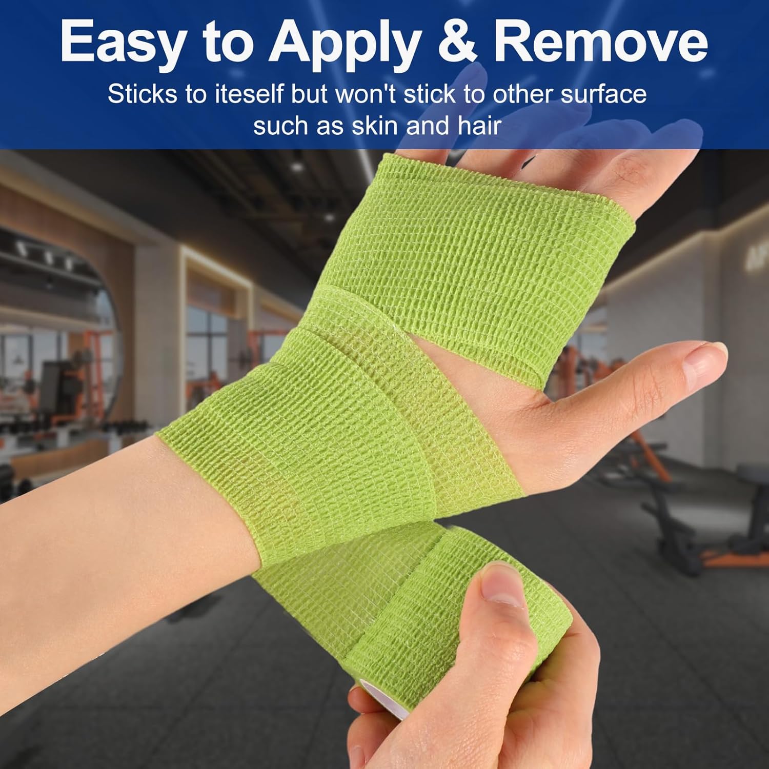 LDIWEE 24 Pack Self Adhesive Bandage Wrap 4 inch, Elastic Cohesive Bandage Wrap Vet Wrap for Dogs, Grip Tape for Athletic, Sports, First Aid Medical, Wrist, Ankle Sprains, Swelling