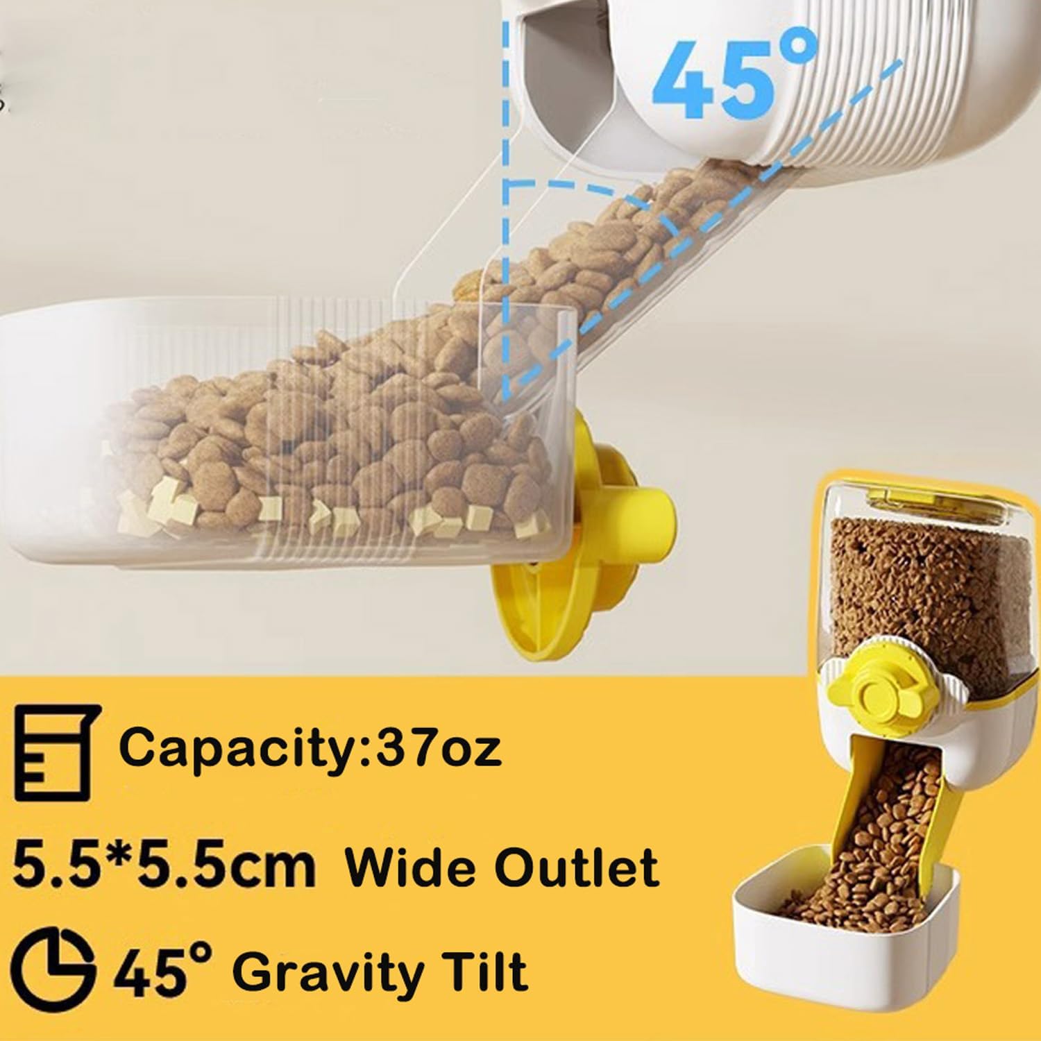 Pet Hanging Automatic Feeders Drinking Bowls，Gravity Rabbit Feeder and Water Set，Cage Cat Food Bowl Feeding Station for Puppy Kitten Chinchilla Hedgehog Guinea Pig Ferret (Blue-Pink Food)