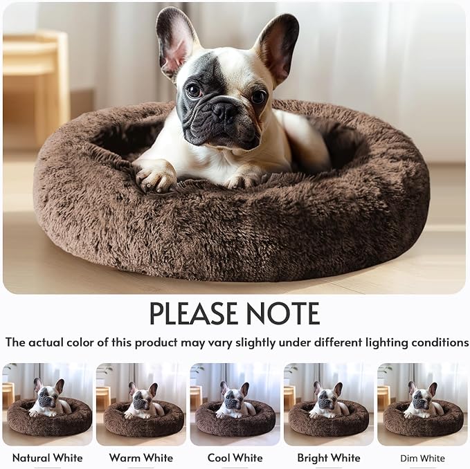 JOLLYVOGUE Calming Dog Beds Large Sized Dog, 36in Donut Washable Large Pet Bed - Image 7