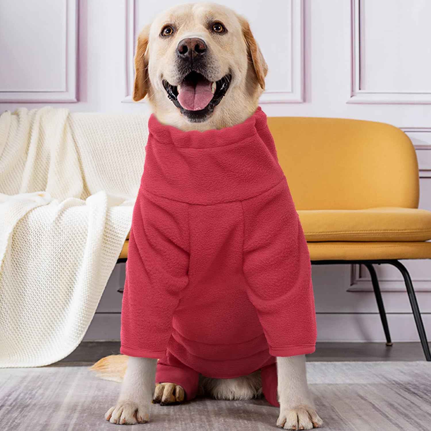 ROZKITCH Small Dog Winter Coat, Pet Windproof Warm Cold Weather Jacket Vest Cozy Jumpsuit Apparel Outfit Clothes for Small Medium Large Dog Walking Hiking Sleep Red XS
