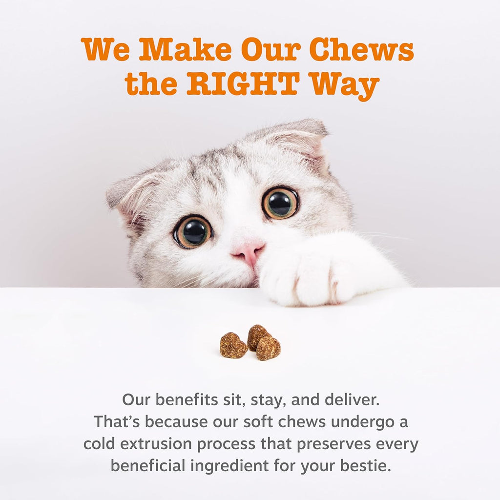 Zesty Paws Hairball Bites for Cats - Cat Furball Support - Functional Supplement with Omega 3 Fish Oil EPA & DHA + Zinc, Biotin & Psyllium Husk - Supports Gut & Skin Health - 60 Count