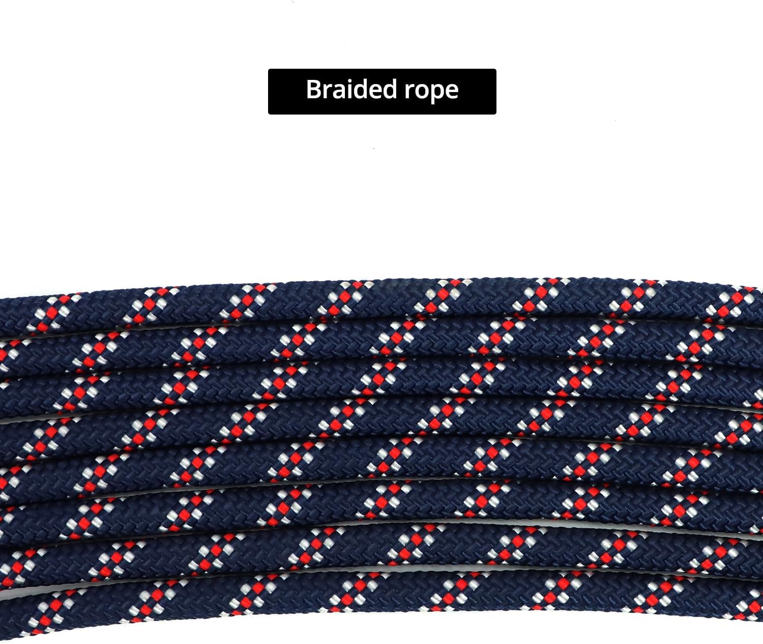 QWORK Adjustable Horse Training and Lunging Aid with Rear Fleece Cover, Navy/Red, Encourages Proper Head Carriage and Comfortable Stretching, Durable Braided Nylon Rope with Metal Clips,