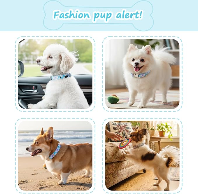 Cotton Collar for Dog，Soft Adjustable Dog Collars for Large Dogs, Cute Dog - Image 3
