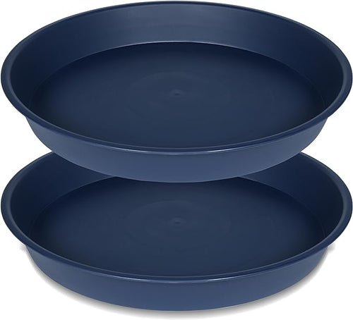 2 Pack of 10 inch Plant Saucer Gray, Heavy Duty Plastic Plant Saucer 10 inch by Bleuhome