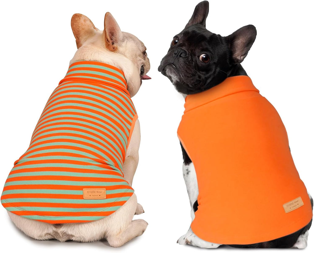 KYEESE 2Pack Dog Sweater Turtleneck Dog Sweaters for Small Dogs Male Stretchy Dogs Clothes Soft Dachshund Clothes Pullover Pet Sweatshirt Warm Pets Coats Small Pet Sweaters