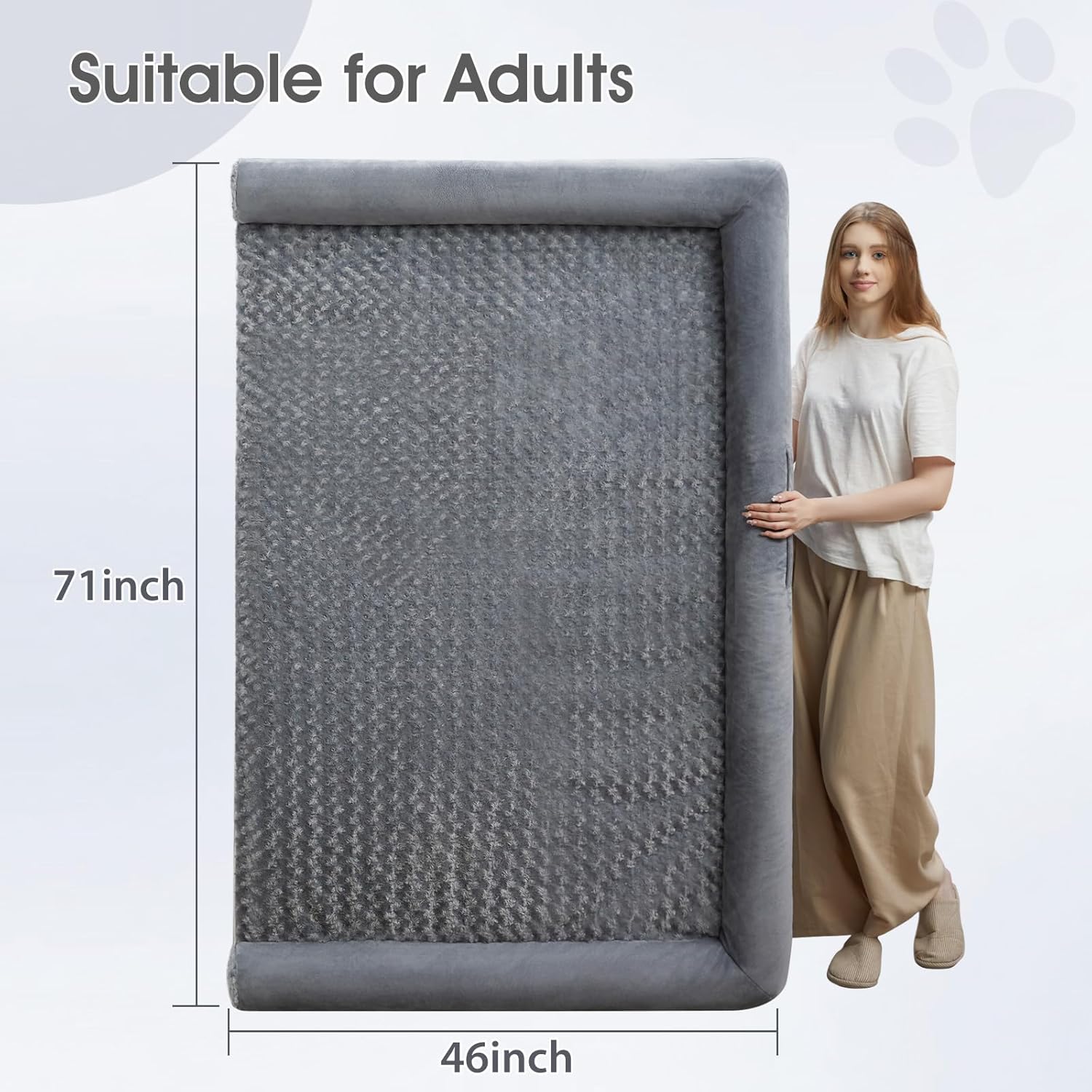 BFPETHOME Dog Beds for Large Dogs, Orthopedic Dog Bed for Medium Large Dogs,Big Waterproof Couch Pet Bed with Removable Washable Cover