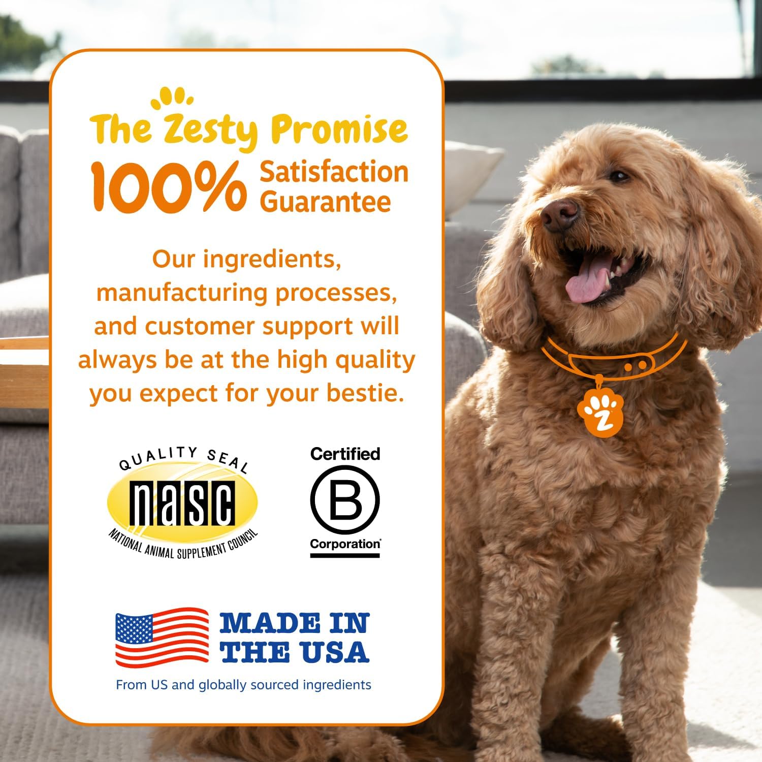 Zesty Paws Vet Strength Probiotics for Dogs, Digestive Health & Gut Flora Support, Dog Supplements, 90 Count