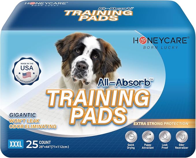Honey Care All-Absorb 28"x44" Gigantic Dog and Puppy Training Pads, XXXL Dog by HoneyCare