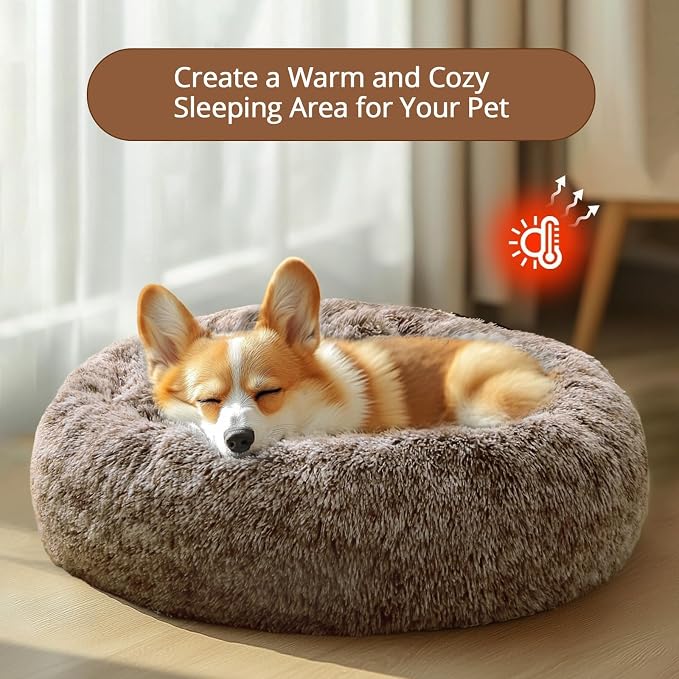 JOLLYVOGUE Calming Dog Beds Large Sized Dog, 36in Donut Washable Large Pet Bed - Image 4