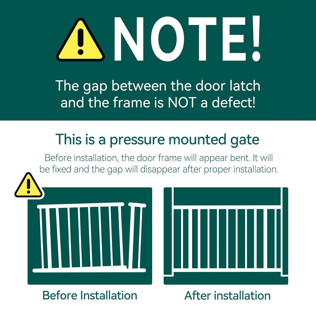 Babelio Metal Baby Gate, 29-48“ Auto Close Easy Install Pet Gate, Extra Wide Walk Thru Child Safety Gate, Pressure Mounted Dog Gate for Doorways & Stairs, with Y Spindle Rods, White