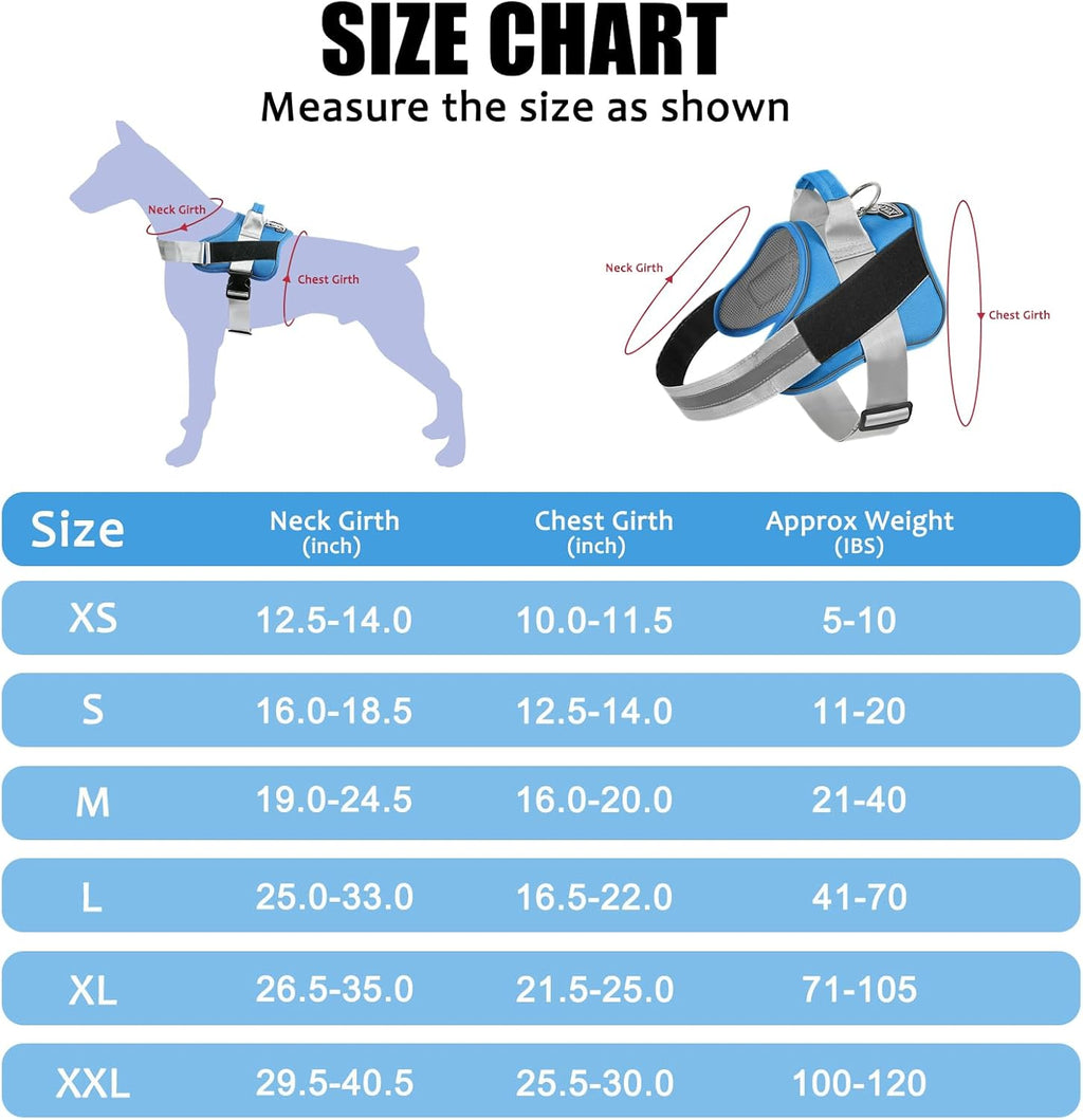 Bolux Dog Harness, No-Pull Reflective Dog Vest, Breathable Adjustable Pet Harness with Handle for Outdoor Walking - No More Pulling, Tugging or Choking