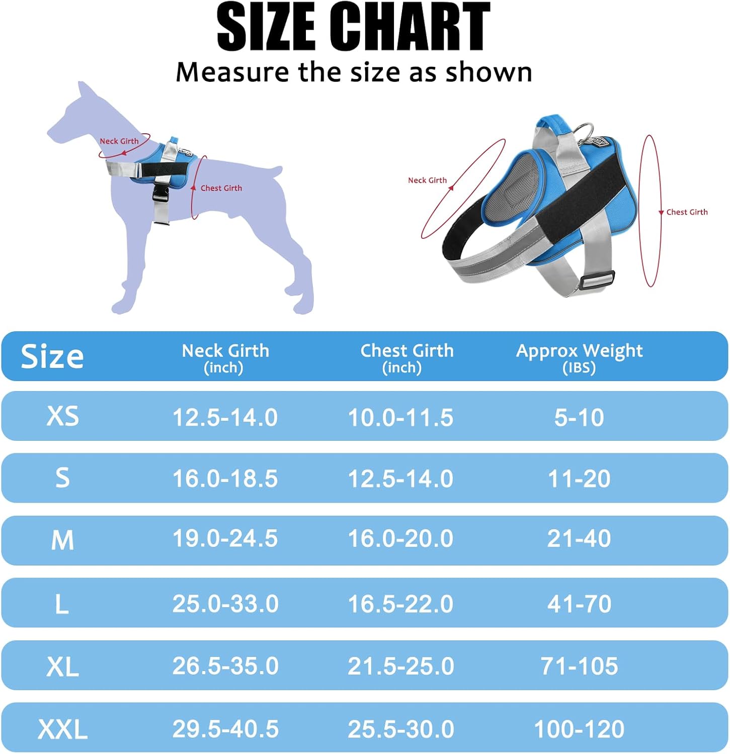 Bolux Dog Harness, No-Pull Reflective Dog Vest, Breathable Adjustable Pet Harness with Handle for Outdoor Walking - No More Pulling, Tugging or Choking