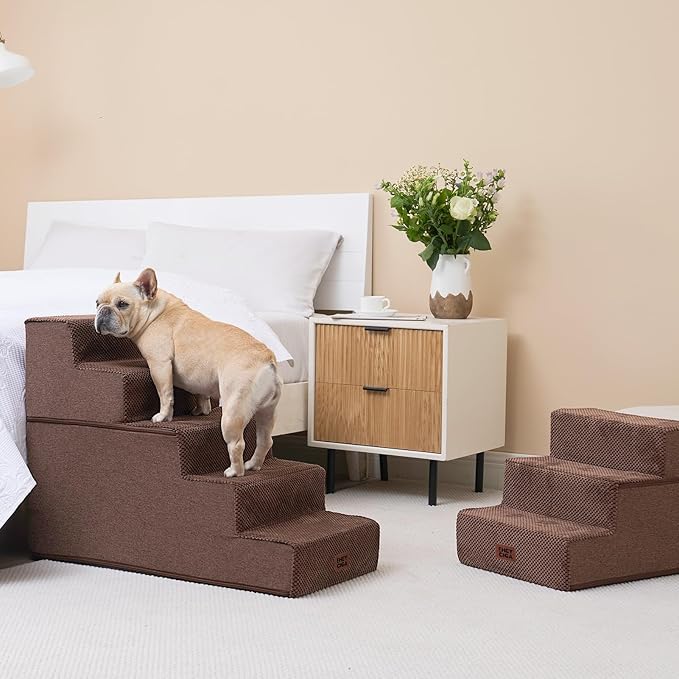 EHEYCIGA Dog Stairs for High Bed 22.5" H, 5-Step Dog Steps for Bed, Pet Steps - Image 4