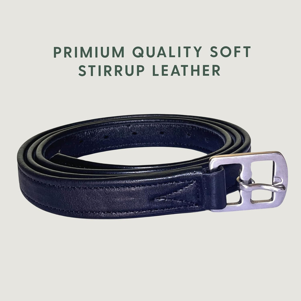 Non-Stretch Soft Stirrup Leather with Stainless Steel Hardware 1 Pair Pack of 2