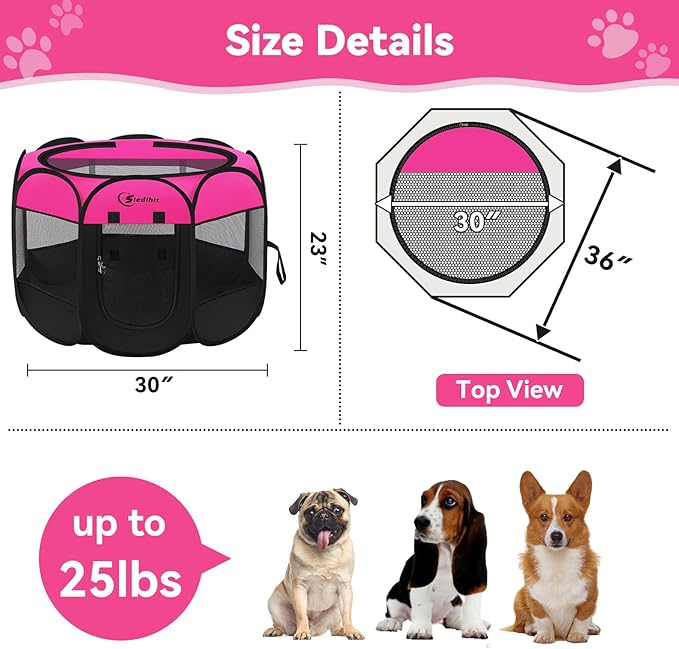 Siedihit Dog Playpen, Medium Puppy Pet Playpen, Dog Crate Tent Cage - Image 3