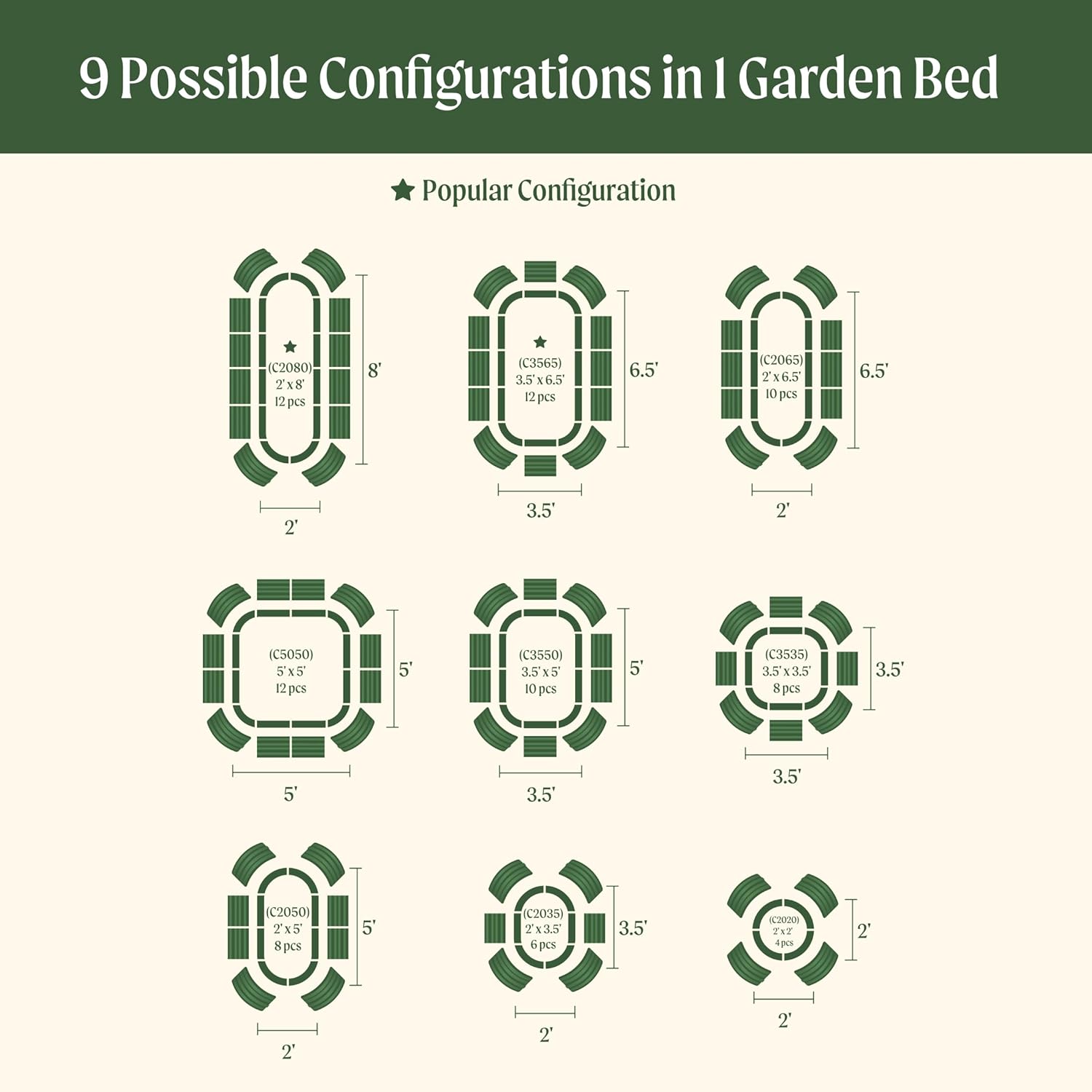 Vego garden Raised Garden Bed Kits, 17" Tall 9 in 1 8ft X 2ft Metal Raised Planter Bed for Vegetables Flowers Ground Planter Box-British Green