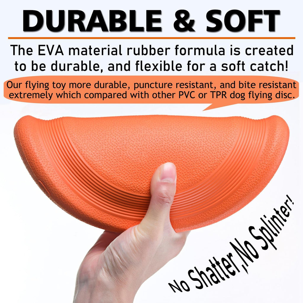 Dog Flying Disc (2 Pack) - Durable Rubber Flying Disc Dog Toy - 9.25" Indestructible Rubber Dog Flying Disc - Puncture Resistant & Bite Resistant Extremely - for Medium Large Dogs