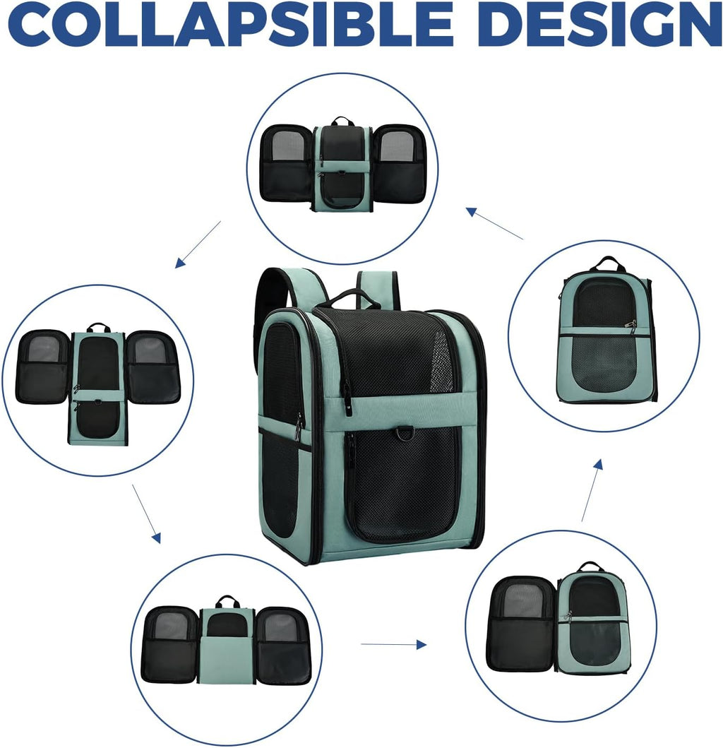 Apollo Walker Dog & Cat Carrier Backpack for 4-15lb Pets - Ventilated Safe Design with Padded Back Support, Breathable Mesh Pet Backpack for Hiking, Travel, Outdoor (Blue)