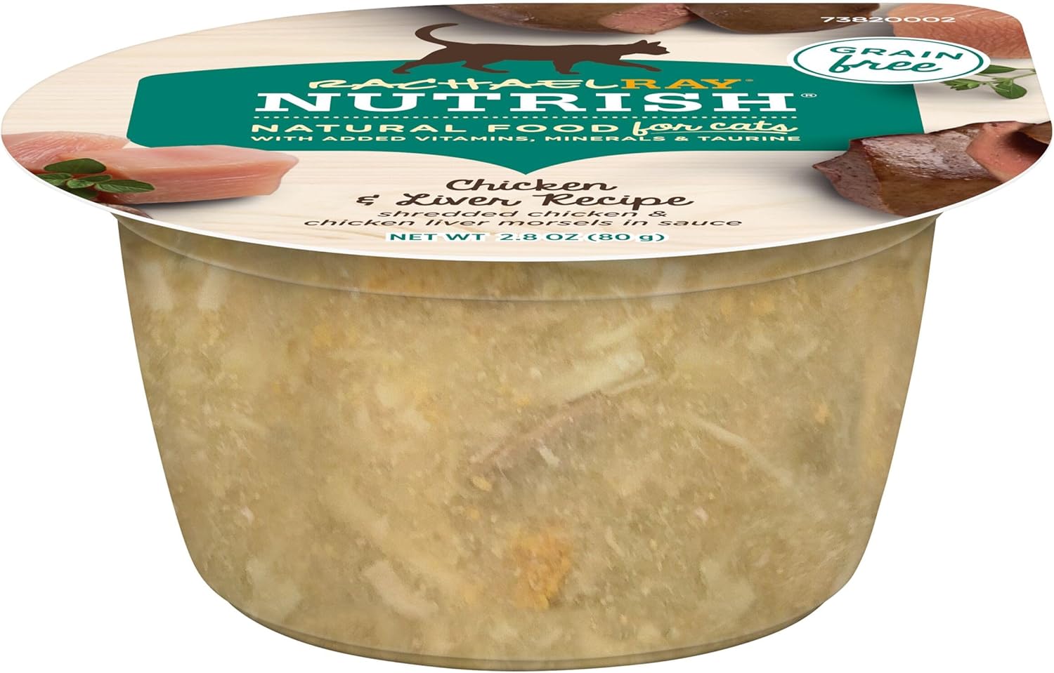 Nutrish Rachael Ray Grain Free Wet Cat Food, Chicken & Liver Recipe, 2.8 oz. Cup, 24 Count