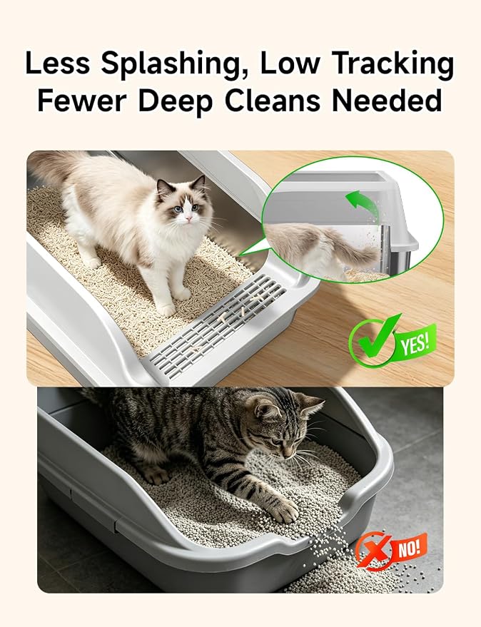 2PACK Stainless Steel Cat Litter Boxes, XL Large Metal Litter Box - Image 5