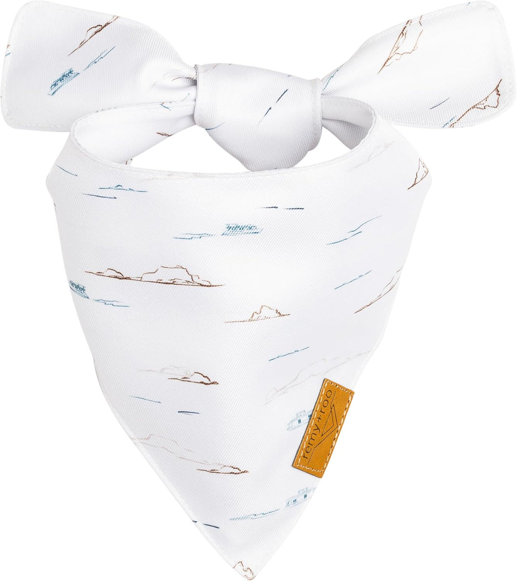 Remy+Roo Small Summer Dog Bandanas - 4 Pack Powell Set | Premium Durable Adjustable Polyester Fabric | Patented Shape Boy Dog Bandanas | Pack of Bandanas for Dogs