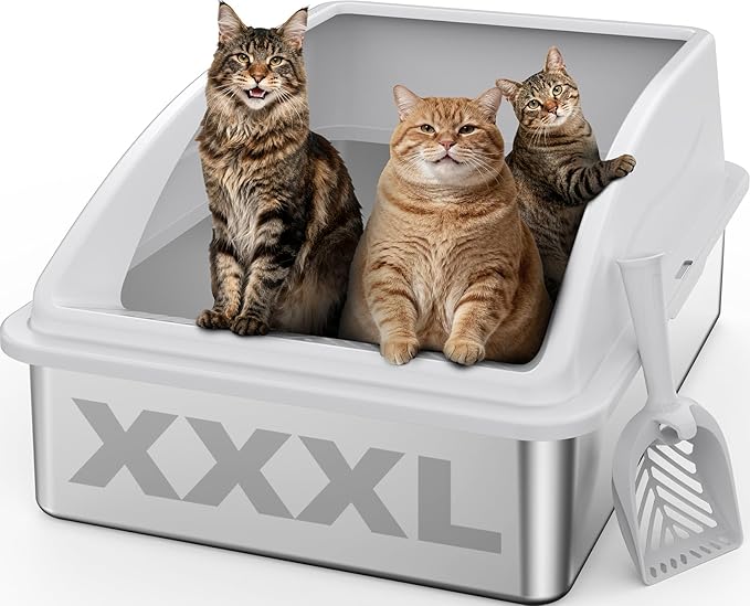 AIPERRO Stainless Steel Litter Box Extra Large by AIPERRO