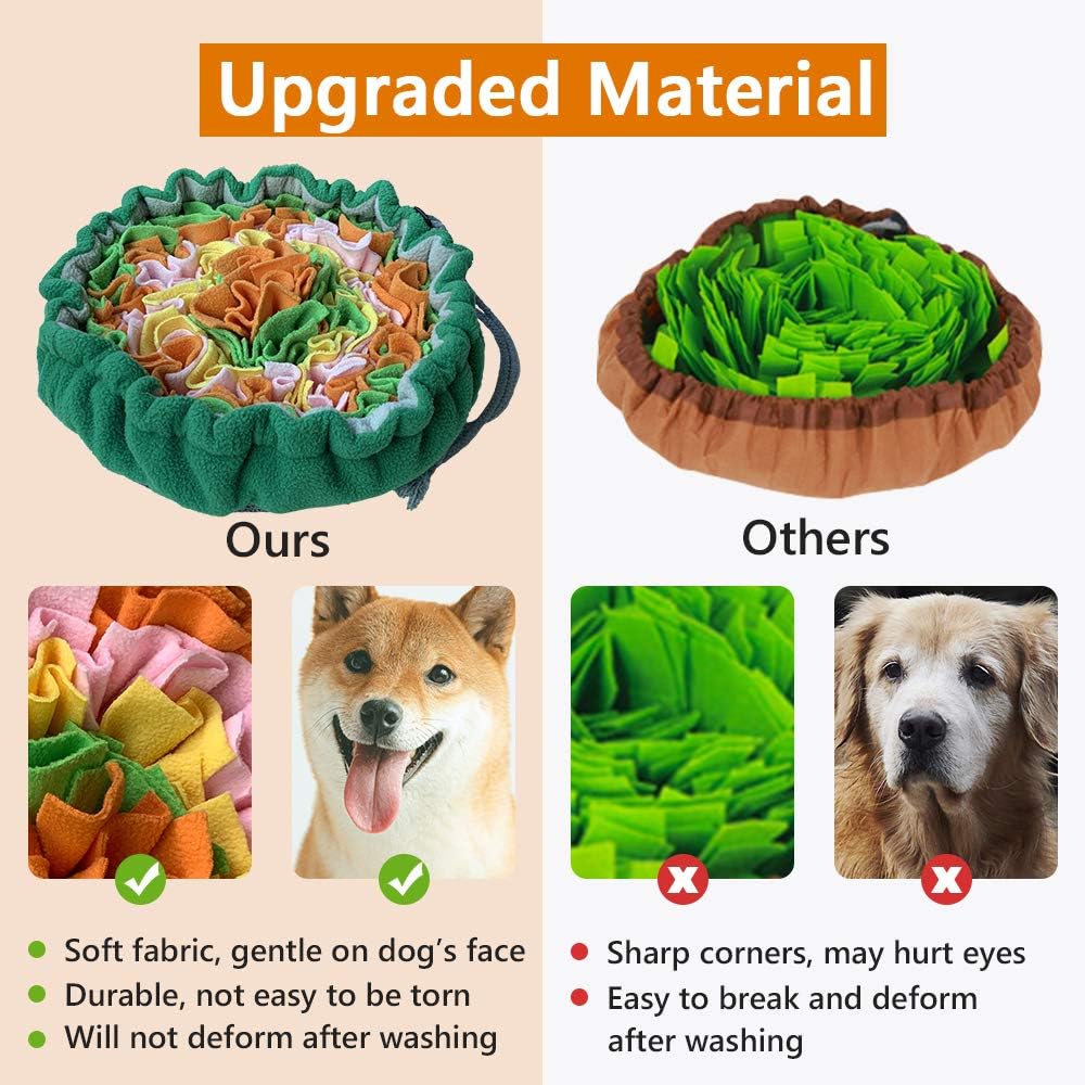 Snuffle Mat for Dogs, Interactive Foraging Puzzle Blanket, Nosework Feeding Bowl Sniffing Pad for Cats Puppies Small Medium Pets