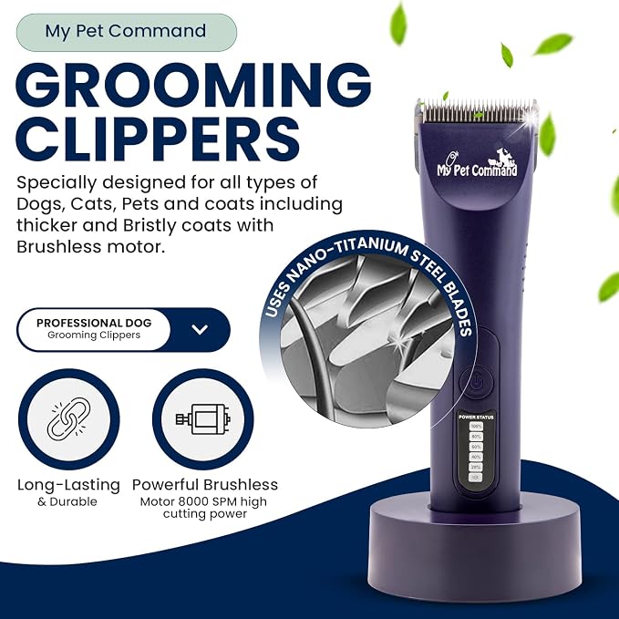 My Pet Command Professional Dog Grooming Clipper, Cordless Hair Trimmer - Image 3