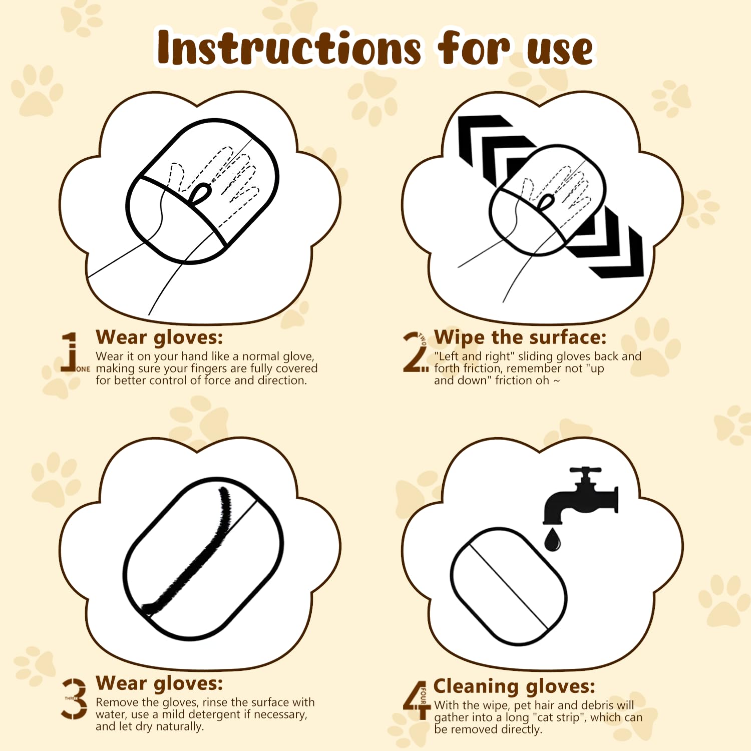 2PCS Pet Hair Remover Gloves, Electrostatic Pet Hair Removal Gloves for Cats & Dogs, Reusable Double Sided Pet Hair Remover,Versatile Grooming Gloves for Washing, Deshedding, Grooming