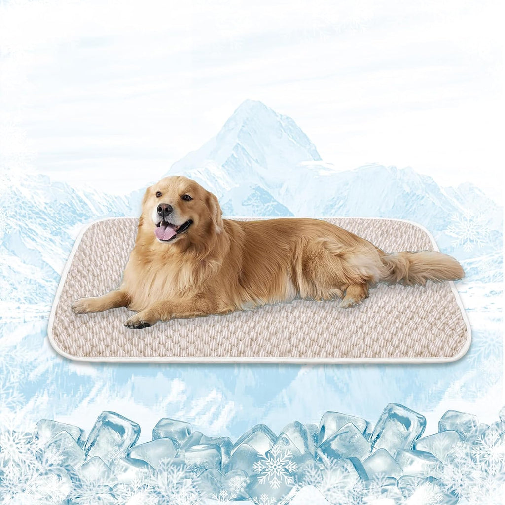 MICROCOSMOS Pet Cooling Mat & Sleeping Pad- Breathable Bubble Surface, EZ Clean. Keep Cooling for Pets, Kids and Adults in Summer.(Brown, 59" x 40")