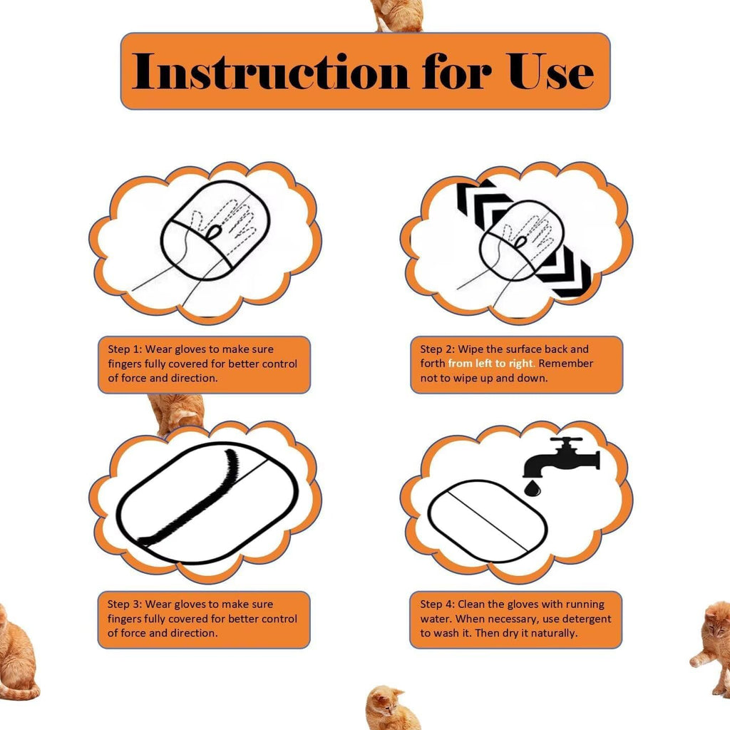 3 PCS Pet Hair Removal Glove for Cats & Dogs, Electrostatic Grooming Gloves for Pet Hair, Reusable Double Sided Static Hair Remover for Couch, Furniture, Carpet & Car Seat