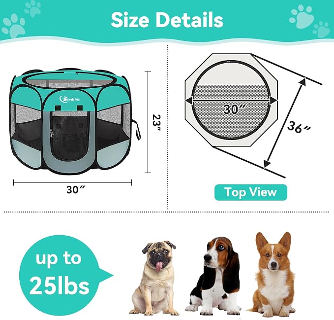 Siedihit Playpen for Middle Dog Cat, Dogs Tent Crate Cage Indoor/Outdoor - Image 3