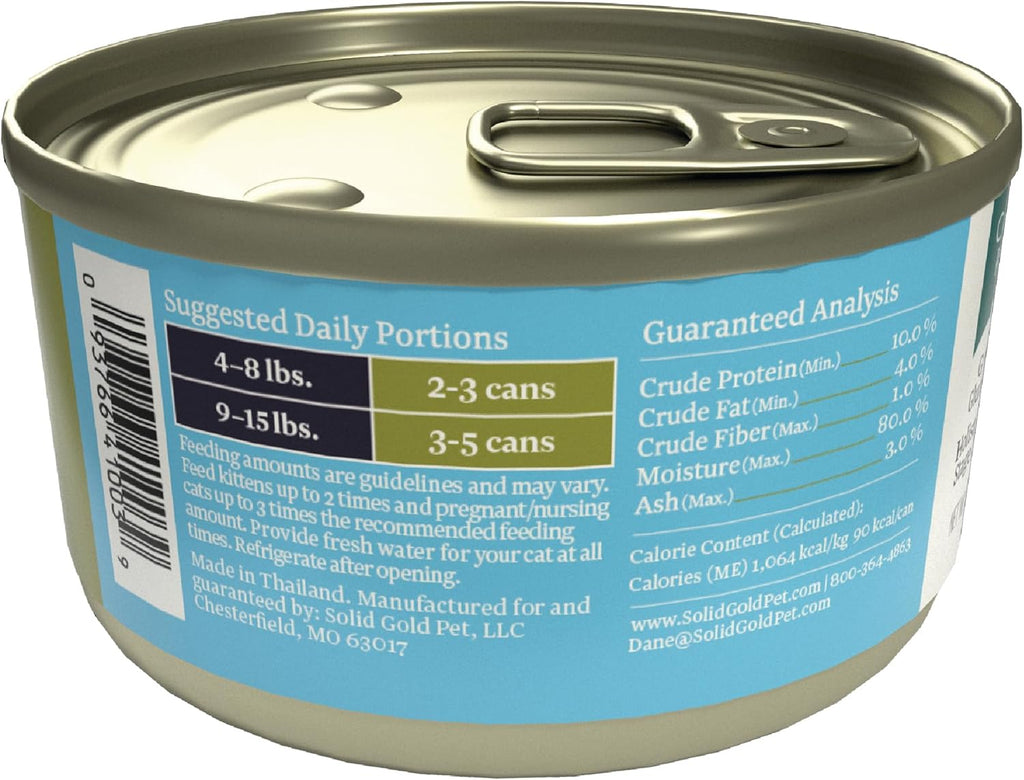 Solid Gold Wet Cat Food Pate - Healthy Canned Cat Food Pate w/Real Tuna & Sardine, Omega Fatty Acids, Vitamins & Minerals - Grain Free & Gluten Free Can Meals for Cats & Kittens - 24ct/3oz Can